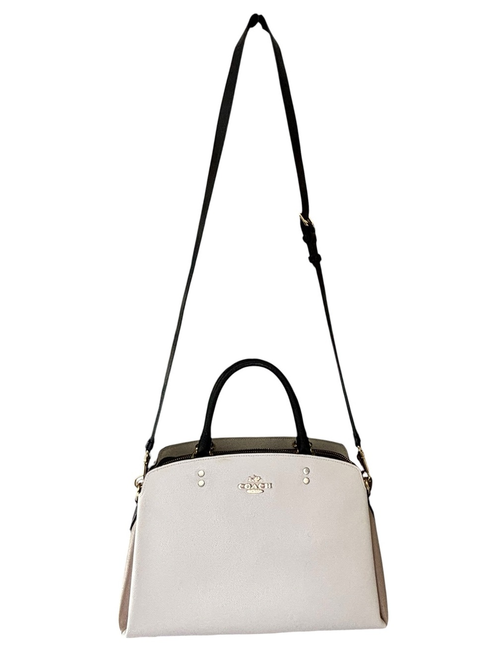 Coach 2022 Cara Satchel Chalk Multi Pebble Leather Satchel Crossbody NWT - Picture 10 of 13